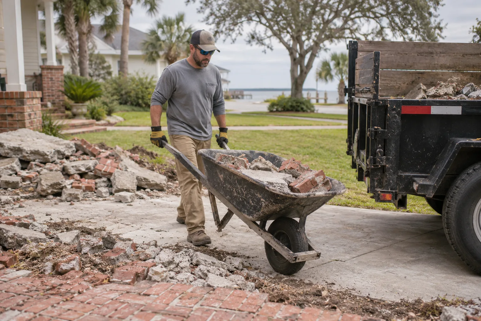 Concrete & Brick Removal preparation